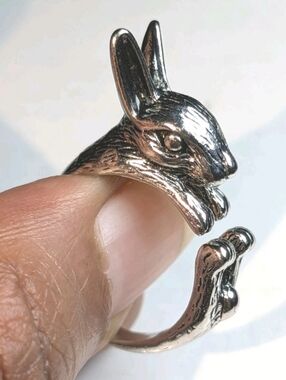 Retro Rabbit Shaped Adjustable Ring Open Ring Fashion Stereoscopic Unisex